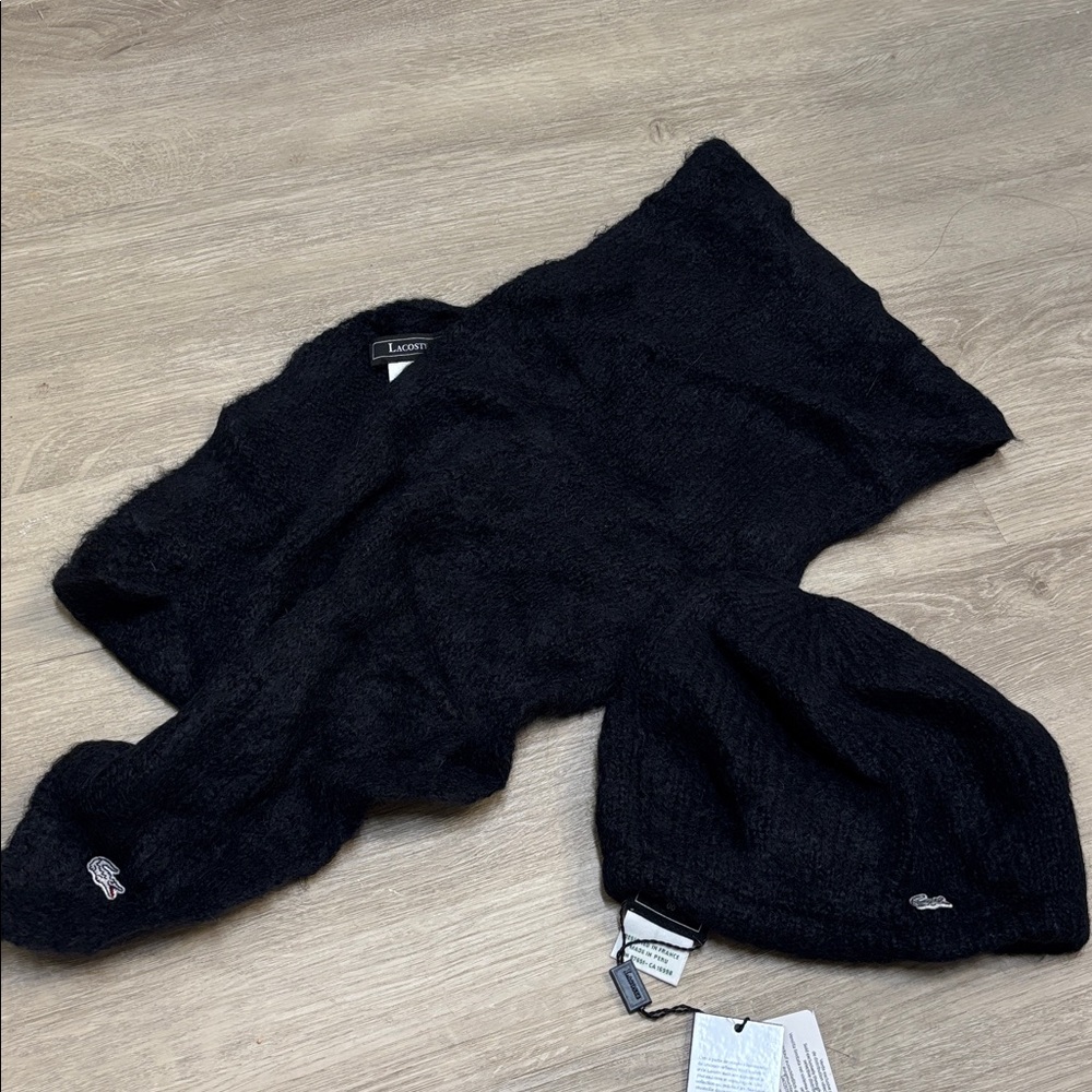 NWT Lacoste Alpaca & Wool Hat & Scarf